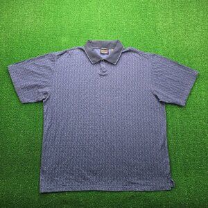 Greg‎ Norman Polo Shirt Men 2XL Navy Blue Short Sleeve Vintage Golf Casual
